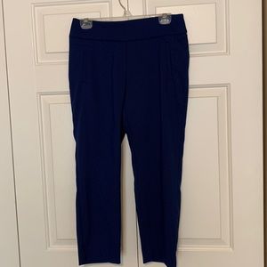 Apt 9 blue and black stretchy cropped pants size 8 .